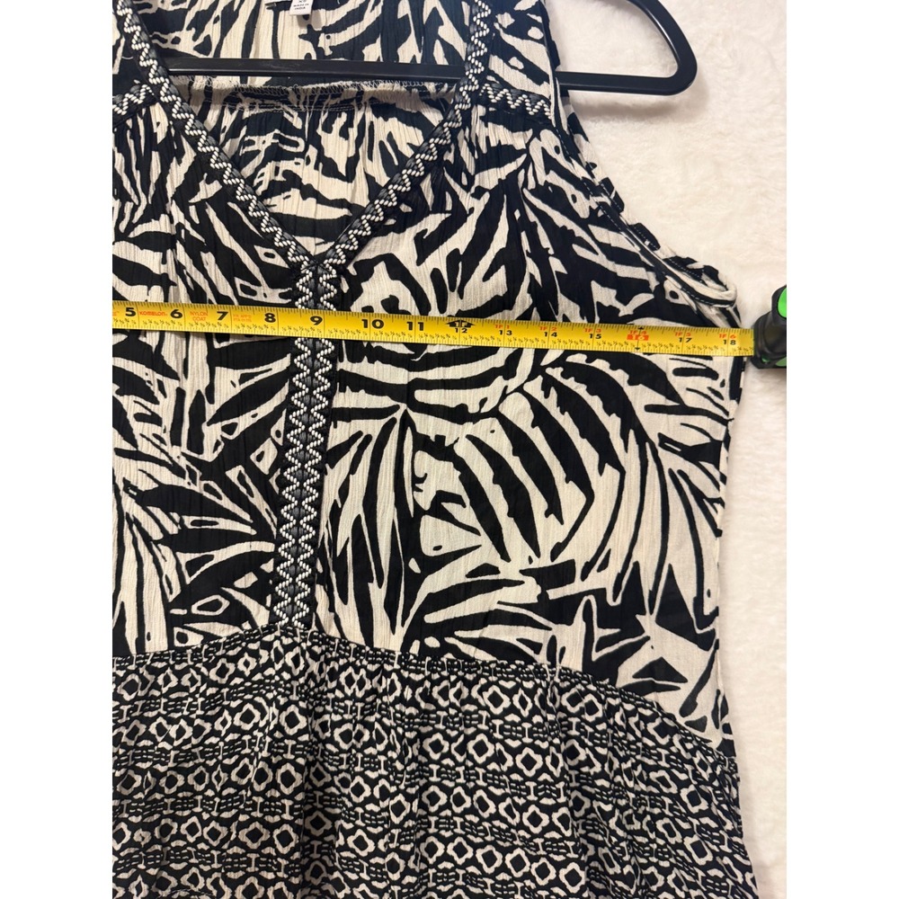 Patrons of Peace Black Ivory Mixed Print Sleeveless V-Neck Top XS 18022T - Picture 3 of 7